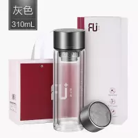 富光(FGA) FU+经典简双层玻璃杯 带盖过滤泡茶杯家用便携随手杯水杯 FU021-G310L jh