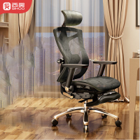 西昊(SIHOO) V1 人体工学椅电脑椅子 办公椅老板转椅 电竞椅家用网布座椅 椅子靠背 黑色脚踏版
