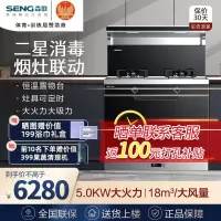 Seng/森歌F30集成灶家用消毒柜一体灶外观美 大容量105L二星级定制一气一电电磁炉集成灶