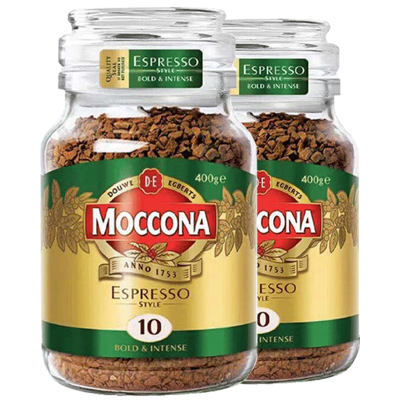 摩可纳Moccona 经典10号意式浓缩冻干速溶咖啡 无蔗糖黑咖啡 400g 2件装