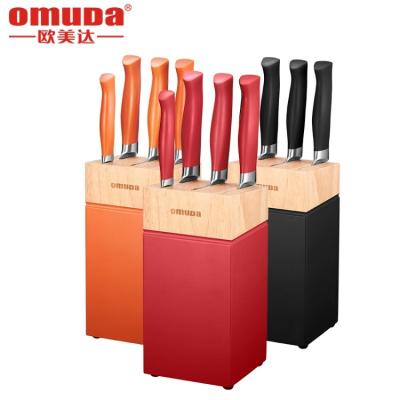 欧美达厨房套刀具套装 菜刀德国不锈钢刀具厨房套装组合厨房用品GJ105-C 红色