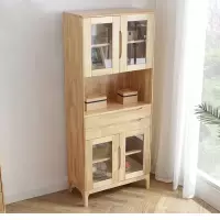 方解实(FANGJIESHI)北欧现代简约实木酒柜储物柜 原木色/胡桃色800×400×1950