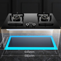 美的 JZY-Q67 燃气灶 双灶家用5.0KW大火力黑晶宽面板台嵌两用双灶液化气灶