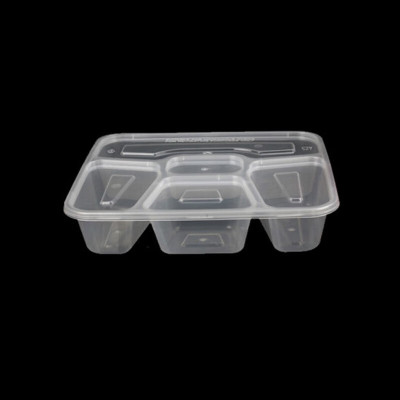 万合林 一次性透明快餐盒高盖五格150套/箱