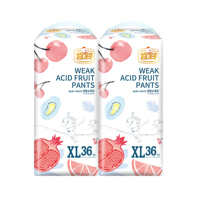 宜婴弱酸水果裤透气成长裤XL36片 2包装