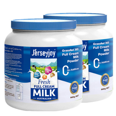 Jerseyjoy爱薇牛澳洲原装进口高钙全脂奶粉900g全家人营养早餐牛奶两罐装