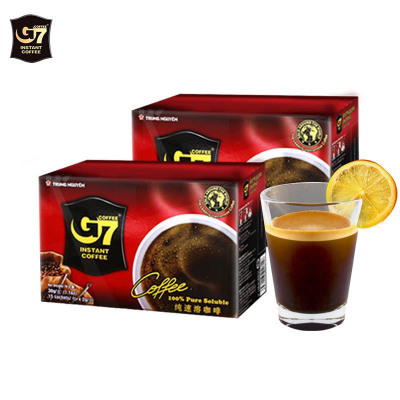 越南原装进口G7中原纯黑速溶咖啡 30g盒装两盒装