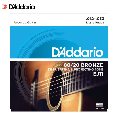 达达里奥(D'Addario)EJ11 美国进口民谣吉他琴弦 碳素钢弦套弦12-53黄铜