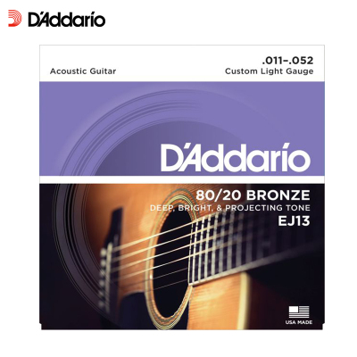 达达里奥(D'Addario)EJ13 美国进口民谣吉他琴弦 碳素钢弦套弦11-52黄铜