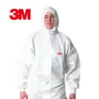 3M 4535防静电透气防护服 防尘防液体农药喷漆隔离工作连体带帽无尘服 M-XXL可选