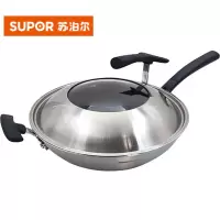 苏泊尔(SUPOR)X晶盾不锈钢炒锅防粘 直径32cm CC32JA7