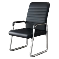 电脑椅子会议室办公椅宿舍学习凳子 黑色 加厚皮革款(16张)