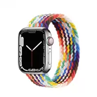 适用apple watch8表带彩虹iwatch ultra编织尼龙iwatch7/6/5/4/3/2/SE1669XD