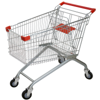 SPEEDWATTX 超市购物车双层手推车商场物业推车单轴红轮 80L标配