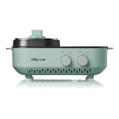 小熊涮烤一体锅烤肉盘家用多功能电烤盘涮烤电烤炉 绿色 DKL-C12J5