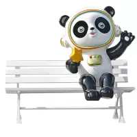 户外动物座椅 玻璃钢雕塑公园景区休闲椅 熊猫座椅 150*85*138cm