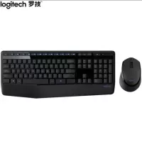 罗技(Logitech) MK345 时尚高效无线办公键鼠套装鼠标键盘 全尺寸防泼溅设计 MK345黑灰色