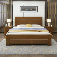 域赢新中式实木床公寓床双人床卧室床框架款1.2米
