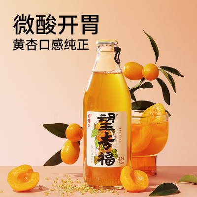 好望水 望杏福 果味汽泡水健康饮料 300ml*6瓶(泡沫)/箱