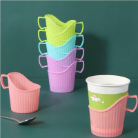茶杯托饮水杯托塑料杯托纸杯架 (50个装/包,颜色随机)