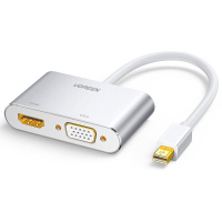 绿联Mini DP转HDMI VGA转接线 18cm4K白 20421