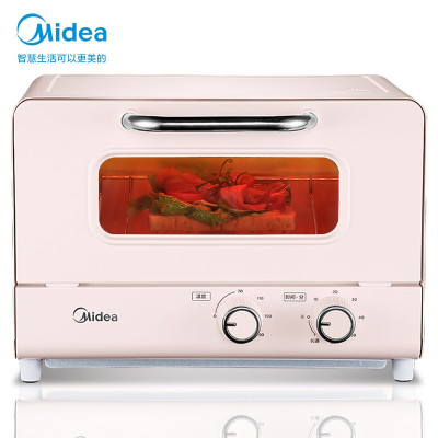 美的(Midea)PT12A0 家用多功能电烤箱 均匀烘烤 小巧精致高颜值粉色