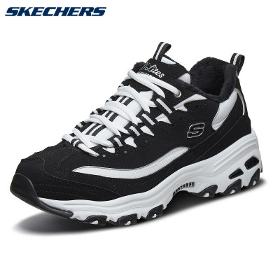 斯凯奇斯凯奇(Skechers)熊猫鞋复古老爹鞋轻便运动鞋休闲时尚厚底 66666125-BKW 35