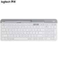 罗技 K580 键盘 蓝牙键盘 办公键盘 便携超薄键盘 笔记本键盘 平板键盘 芍药白