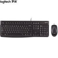 罗技 MK120 键鼠套装 有线键鼠套装 办公键鼠套装 电脑键盘 USB即插即用 全尺寸 黑色