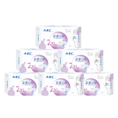 ABC卫生巾夜用加长甜睡系列420mm*3片*6包(18片)K89
