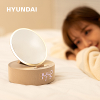 HYUNDAI 现代 多功能无线充化妆镜蓝牙音箱闹钟音箱YH-F166
