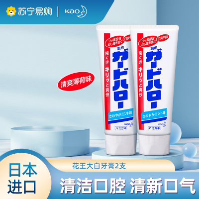 日本花王KAO大白牙膏防蛀亮白牙膏165g*2支去牙垢清洁牙齿口气清新洁净原装进口