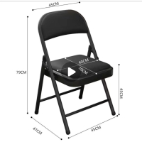 茶花办公会议折叠椅 培训展会椅 宿舍靠背椅 黑色PU