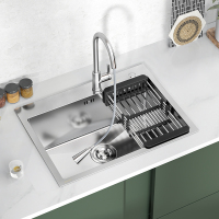 箭牌厨房水槽纳米304不锈钢大单槽台下盆家用洗碗池洗菜盆套餐