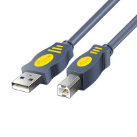 汇特益 USB方口打印线 usb2.0A-B 纯铜 5m 灰色(单位:条)