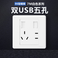 正泰(CHNT)暗装插座双USB5孔插座NEW7-M13230 1个装