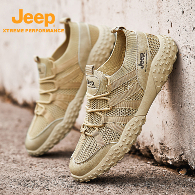 Jeep/吉普新款夏季透气轻便网面鞋减震防滑登山鞋网眼镂空徒步鞋