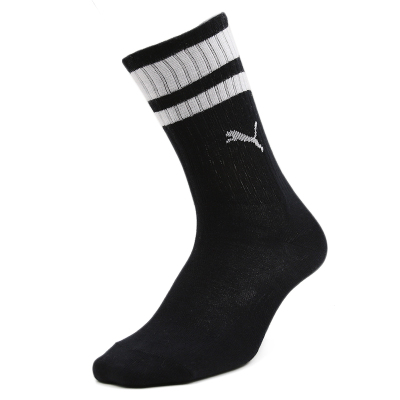 彪马(PUMA)袜子男女同款条纹运动袜跑步健身透气休闲中筒袜子 907012-02