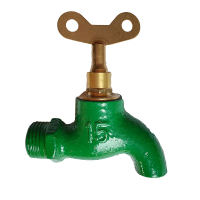 动力瓦特 老式铸铁水龙头 带锁钥匙平嘴铜芯水龙头 4分铜芯带锁