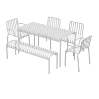 金菲罗格户外铁艺桌椅露天花园桌椅颜色备注 1.4桌+4椅+1.2米条凳