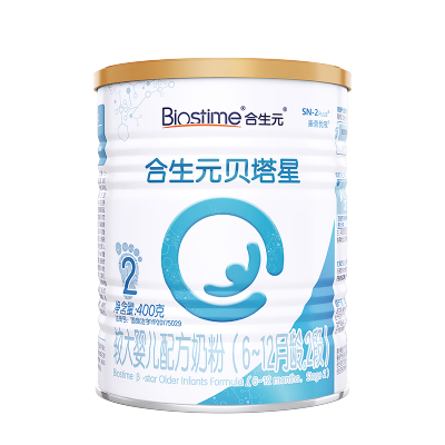 合生元(BIOSTIME)贝塔星 较大婴儿配方奶粉 2段 (6-12个月龄) 400克g 1罐装