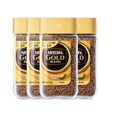 4罐装 (雀巢中国)NESCAFE雀巢GOLD金牌醇品速溶咖啡日本进口80g