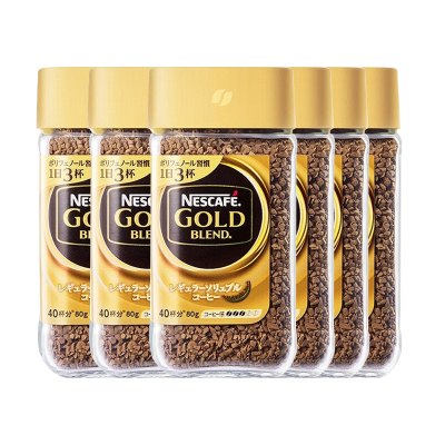 6罐装 (雀巢中国)NESCAFE雀巢GOLD金牌醇品速溶咖啡日本进口80g