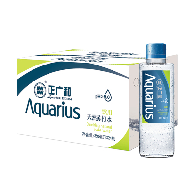 Aquarius正广和天然苏打水350ml*24瓶整箱 弱碱性饮用水苏打水