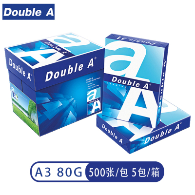 达伯埃DoubleA 复印纸 80g A3 500张/包 5包/箱 高密度纤维白纸打印纸彩印