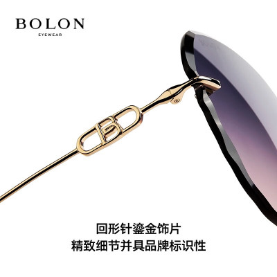 暴龙(BOLON)眼镜太阳镜墨镜无框优雅女款旅游出行防紫外线BL7191 A63-上灰下粉渐进非偏光