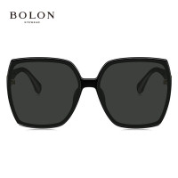 BOLON暴龙眼镜24年新品大镜框偏光墨镜方形时尚太阳眼镜男女BL5081 C10-亮黑