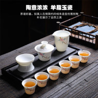 创意白 瓷整套功夫茶具 陶瓷家用 盖碗茶杯 茶道配件 YS005