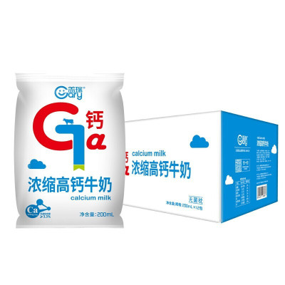 天润盖瑞浓缩高钙牛奶无菌枕200g*12袋 新疆天山牧场 奶香浓郁 蛋白含量≥3.3%
