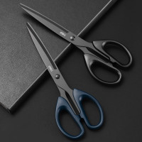 得力6009-S黑刃剪刀 双色可选1把装 家用不锈钢小剪子儿童安全手工剪纸刀 精致办公美工剪刀